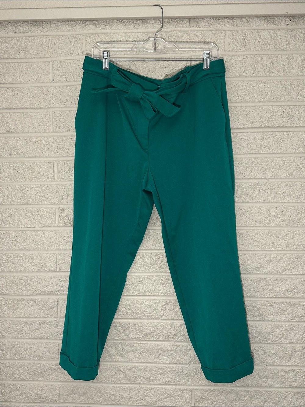 LOFT The Devin Slim Tie Waist Pants in Kelly Green Size 16P